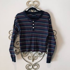 Oversized cropped striped top